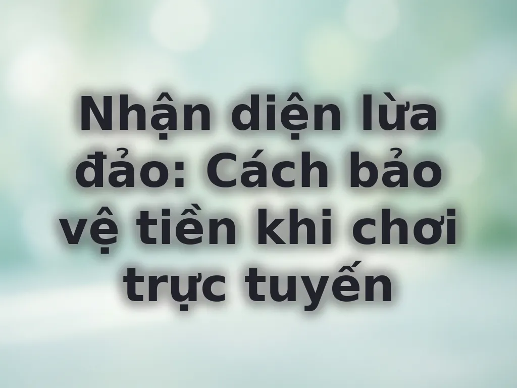 Nhận diện lừa đảo trực tuyến